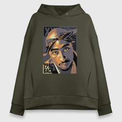 Женское худи Oversize хлопок Тупак вернулся