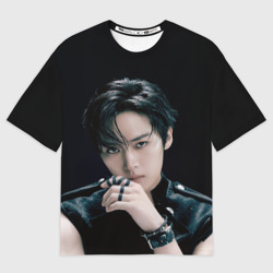 Женская футболка oversize 3D Stray Kids Lee Know Giant concept