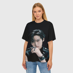 Женская футболка oversize 3D Stray Kids Lee Know Giant concept - фото 2