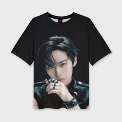 Женская футболка oversize 3D Stray Kids Lee Know Giant concept
