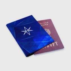 Обложка для паспорта матовая кожа Bring Me the Horizon blue poly - фото 2