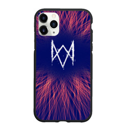 Чехол для iPhone 11 Pro Max матовый Watch Dogs red energy