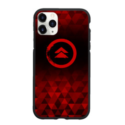 Чехол для iPhone 11 Pro Max матовый Ghost of Tsushima red poly