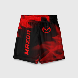 Детские спортивные шорты 3D Mazda - red gradient вертикально