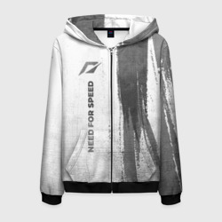 Мужская толстовка 3D на молнии Need for Speed - white gradient по-вертикали