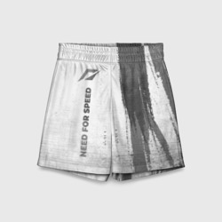 Детские спортивные шорты 3D Need for Speed - white gradient по-вертикали