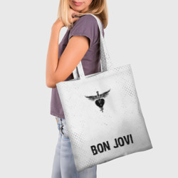 Шоппер 3D Bon Jovi glitch на светлом фоне по-центру - фото 2