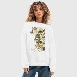 Женский свитшот oversize без начеса хлопок Адский рай Габимару Тёбэй Адза - фото 2