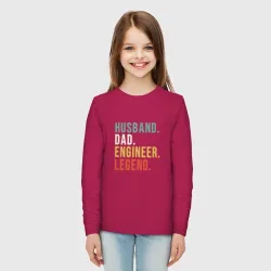 Детский лонгслив хлопок Husband dad engineer legend - фото 2