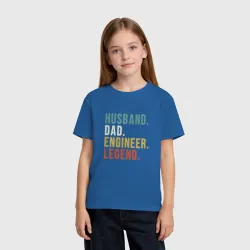 Детская футболка хлопок Husband dad engineer legend - фото 2