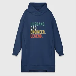 Платье-худи хлопок Husband dad engineer legend