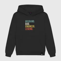 Мужская толстовка хлопок Husband dad engineer legend