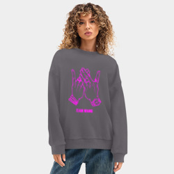 Женский свитшот oversize без начеса хлопок Got7 team wang - фото 2