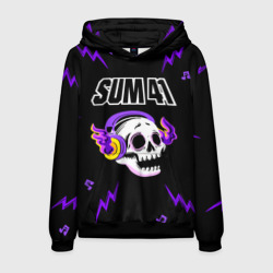 Мужская толстовка 3D Sum41 неоновый череп