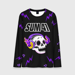 Мужской лонгслив 3D Sum41 неоновый череп