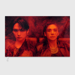 Флаг 3D Hyunjin and Minho in red smoke