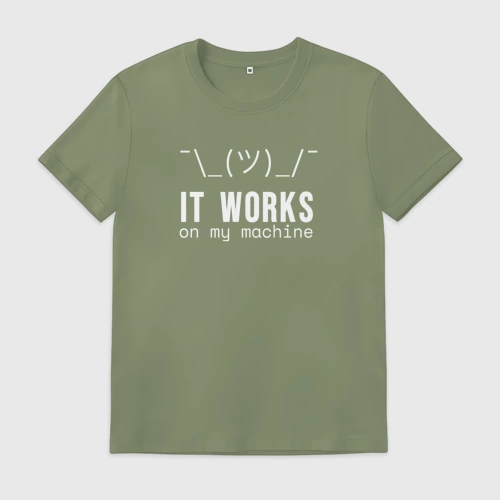 Мужская футболка хлопок с принтом У меня все работает, вид спереди #2