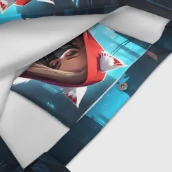 Пляжная сумка 3D Девушка кошка неоновый город - фото 2