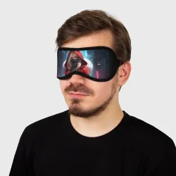 Маска для сна 3D Девушка кошка неоновый город - фото 2