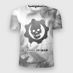 Мужская футболка 3D Slim Gears of War - white gradient