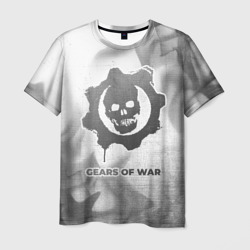 Мужская футболка 3D Gears of War - white gradient
