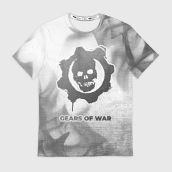 Мужская футболка 3D Gears of War - white gradient