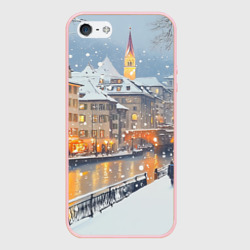 Чехол для iPhone 5/5S матовый Заснеженный Санкт-Петербург пейзаж