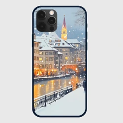 Чехол для iPhone 12 Pro Заснеженный Санкт-Петербург пейзаж