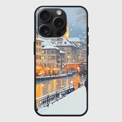 Чехол силиконовый для Apple iPhone 15 Pro матовый Заснеженный Санкт-Петербург пейзаж