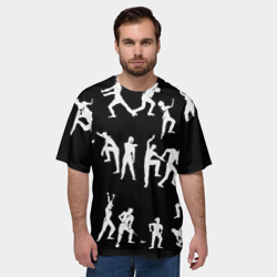 Мужская футболка oversize 3D Silhouettes of moving people - фото 2