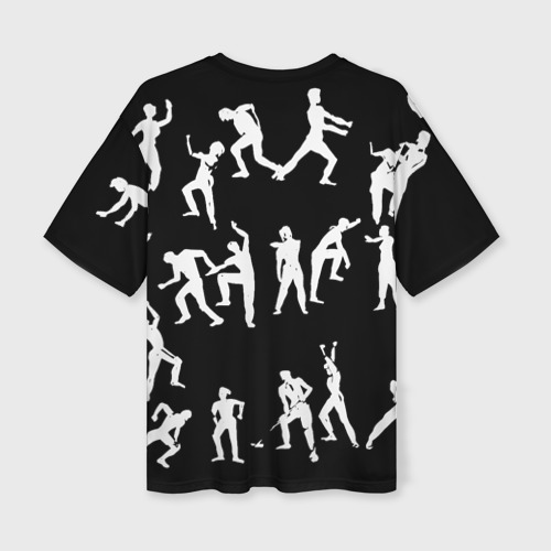 Женская футболка oversize 3D Silhouettes of moving people - фото 2