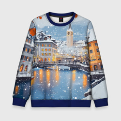 Детский свитшот 3D Предновогодний Санкт-Петербург