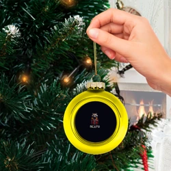 Ёлочный шар стеклянный/пластиковый Мем крутой енот Педро в очках - фото 2