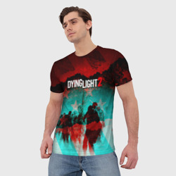 Мужская футболка 3D Dying Light 2 zombie glitch - фото 2