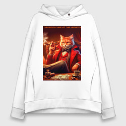 Женское худи Oversize хлопок Рыжий котяра - крёстный отец мяуфии