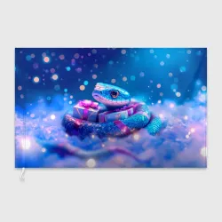 Флаг 3D Новогодняя змейка с подарком