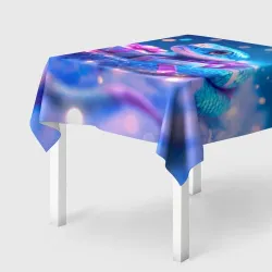 Скатерть 3D Новогодняя змейка с подарком