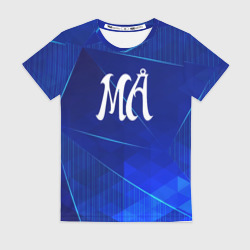 Женская футболка 3D Maneskin blue poly