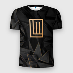 Мужская футболка 3D Slim Lindemann golden poly