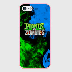 Чехол для iPhone 5/5S матовый Plants vs Zombies flame