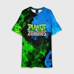 Детское платье 3D Plants vs Zombies flame