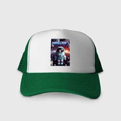 Кепка тракер с сеткой Брюнетка в космосе - Майнкрафт фантазия