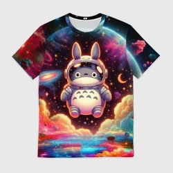 Мужская футболка 3D Тоторо в открытом космосе - нейроарт