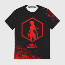 Мужская футболка 3D Tomb Raider - red gradient