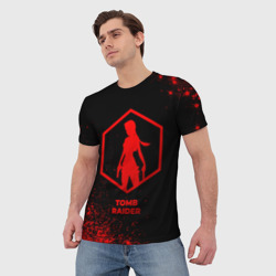 Мужская футболка 3D Tomb Raider - red gradient - фото 2