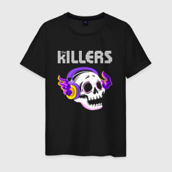 Мужская футболка хлопок The Killers - неоновый череп
