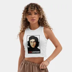 Женская укороченная майка-топ хлопок Che guevara - Chelentano   - фото 2