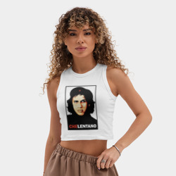 Женская укороченная майка-топ хлопок Che guevara - Chelentano   - фото 2