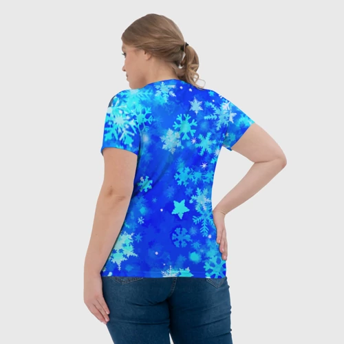 Женская футболка 3D Снегурочка - праздничный костюм Новый год для косплея - фото 7