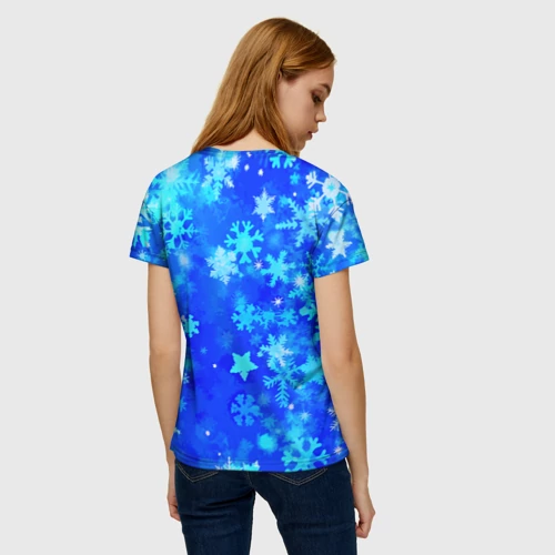 Женская футболка 3D Снегурочка - праздничный костюм Новый год для косплея - фото 4